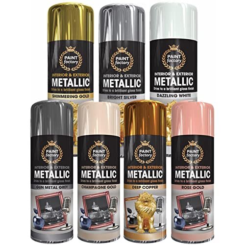 Classic Signature 1 x Metallic Bright Silver Spray Paint 400ml Multi-Purpose Use, Spray for Metal and Wooden Furniture, Ornaments, Decorative Items